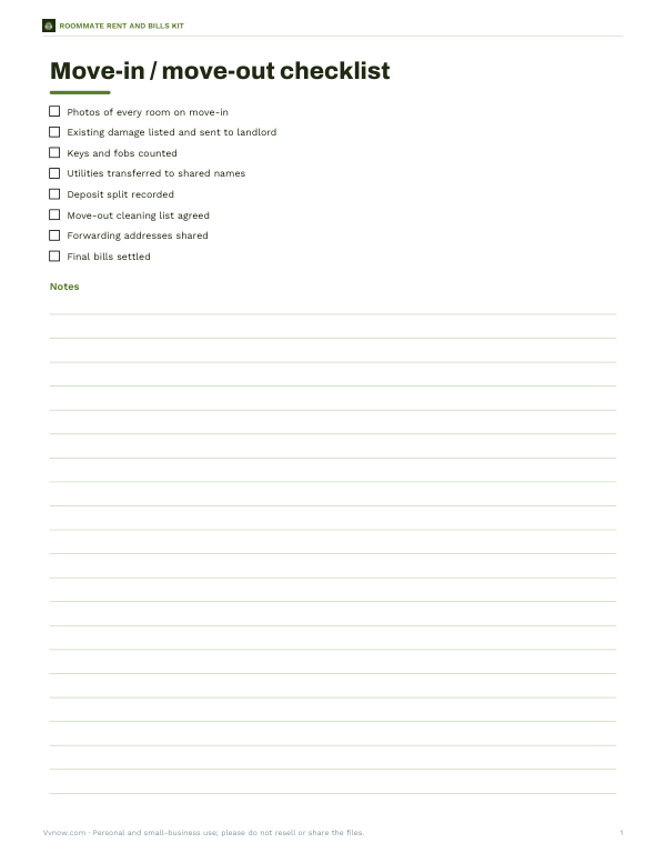 Preview of Printable Move Checklist
